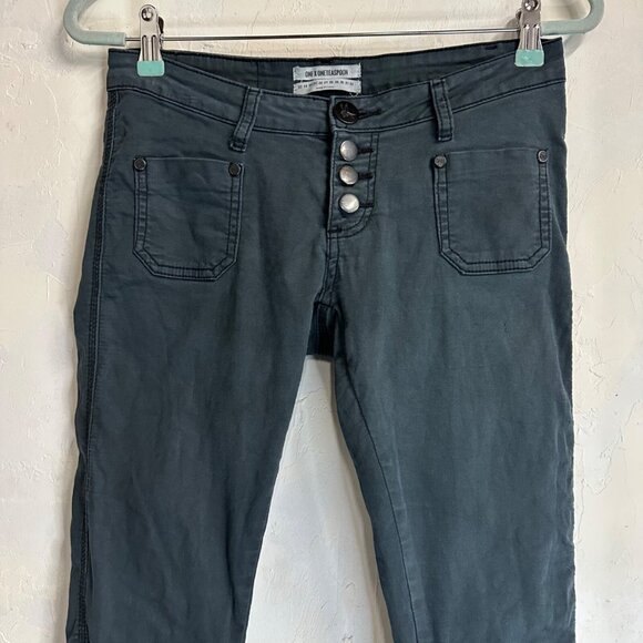 One Teaspoon Super Duper Distressed Cropped Jeans Blue Womens 25 - Picture 2 of 10